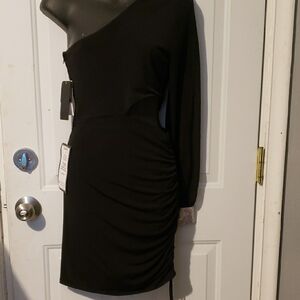 City Studio Black Dolman Sleeve Cocktail Dress